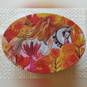 Empty GODIVA CHOCOLATIER Candy Tin Lady Godiva